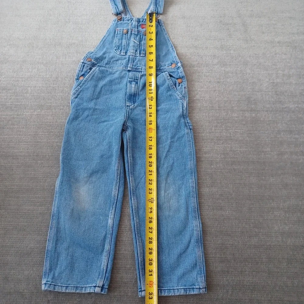Dickies Dungarees Kids M Blue 26x24 Overalls Denim Carpenter Workwear Youth